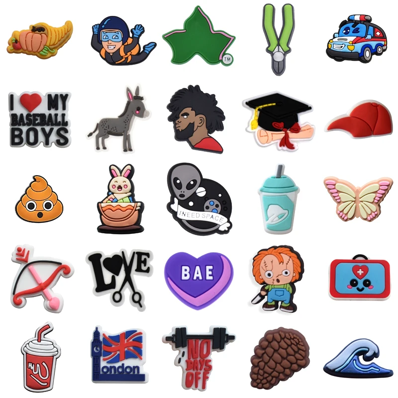 

Decorations for Crocs Girl Kids Para Pins Women Charm Men Boy Shoes Accessories Shoe Charms Gifts Wholesale Bulk Set Jeans Packs