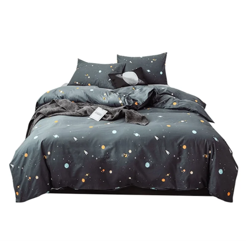 

Pure Cotton Fashionable Cute Planet Pattern Quilt Cover High Quality Pure Cotton Bedding Four Piece Quilt Cover