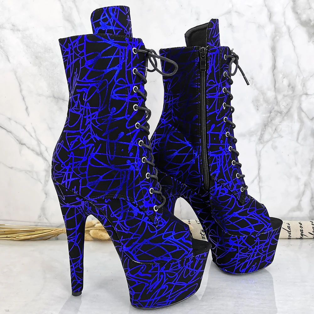 Leecabe 17CM/7inches Pole dancing shoes High Heel platform Pole Dance boot