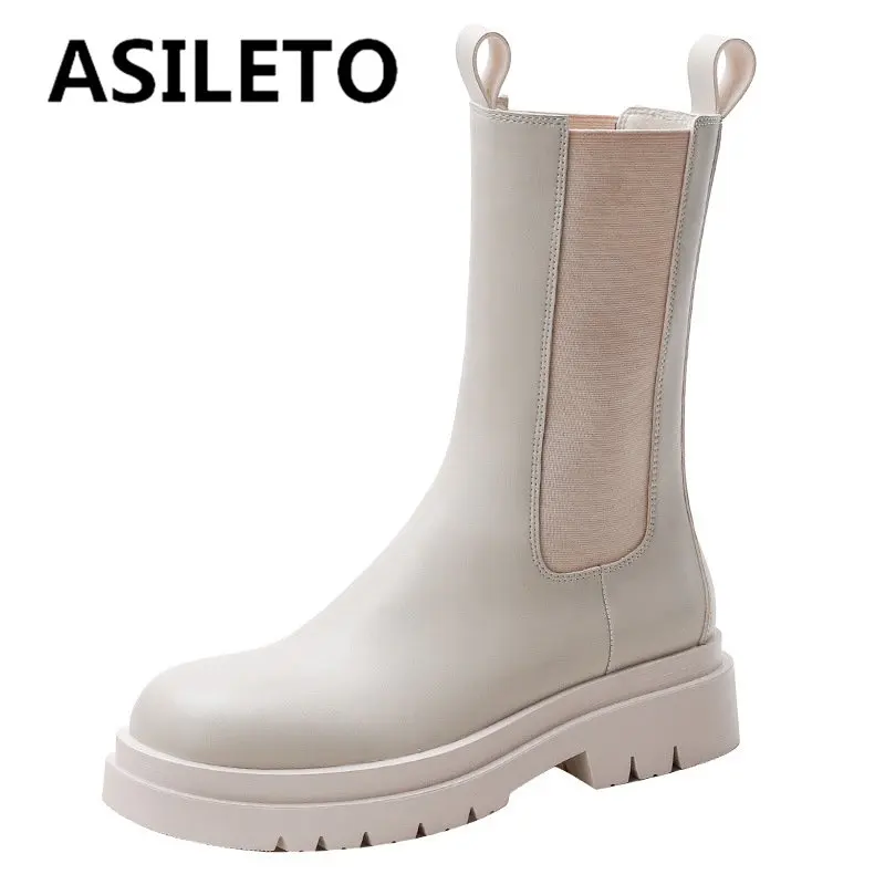 

REAVE CAT Ins Women Ankle Boots Fashion Platform Warm Fur Thick Square Heel Anti Slip Round Toe Winter Woman Casual Footwear 40