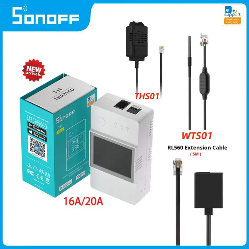 

SONOFF TH Elite 16A /20A Temperature Humidity Sensor Wifi Smart Switch Smart Home Automation Kits Work With Alexa Google Home