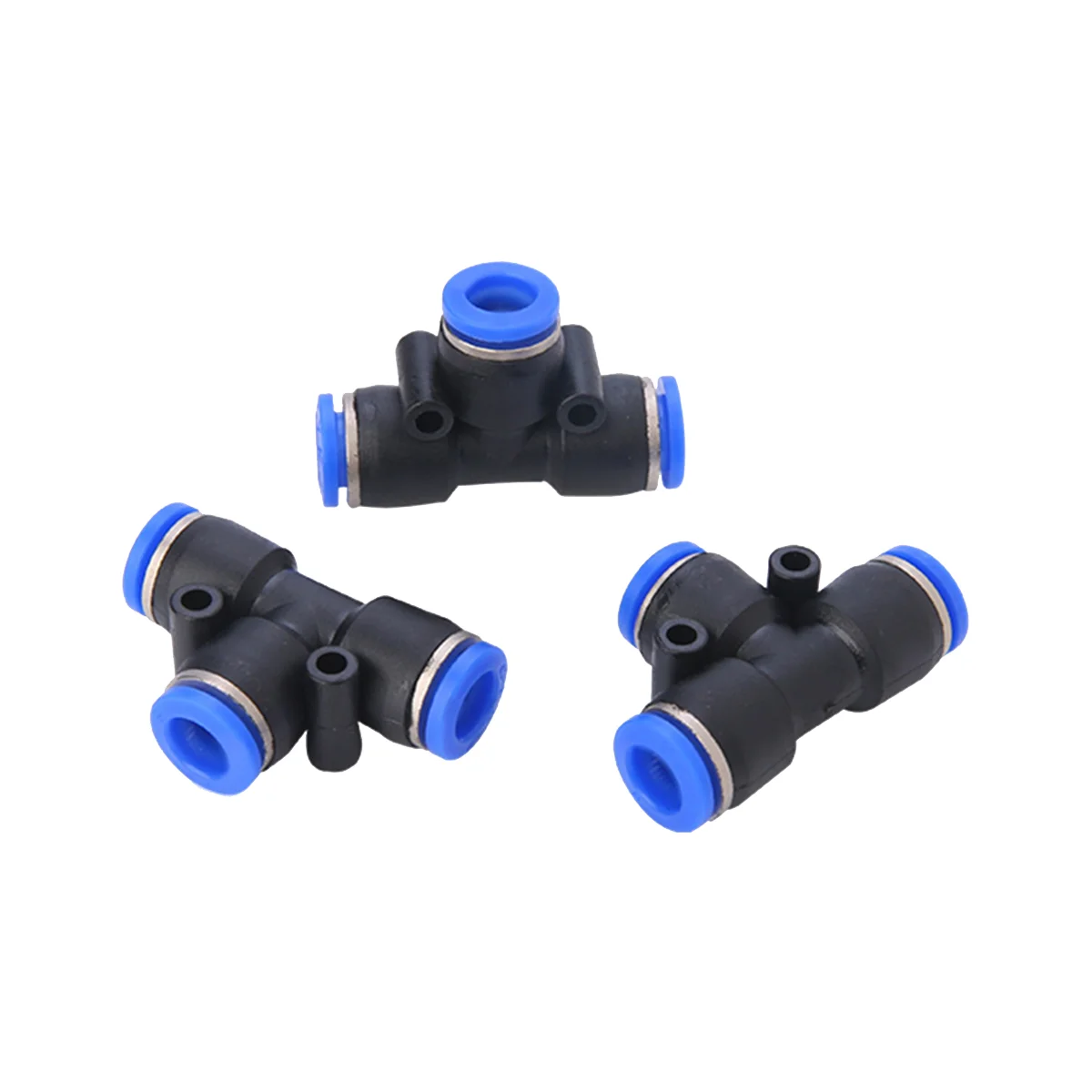 

100Pcs PE Pneumatic Fittings Fitting Plastic T Type 3-Way for 4Mm 6Mm 8Mm 10Mm Tee Tube Quick Connector Lock PE-12