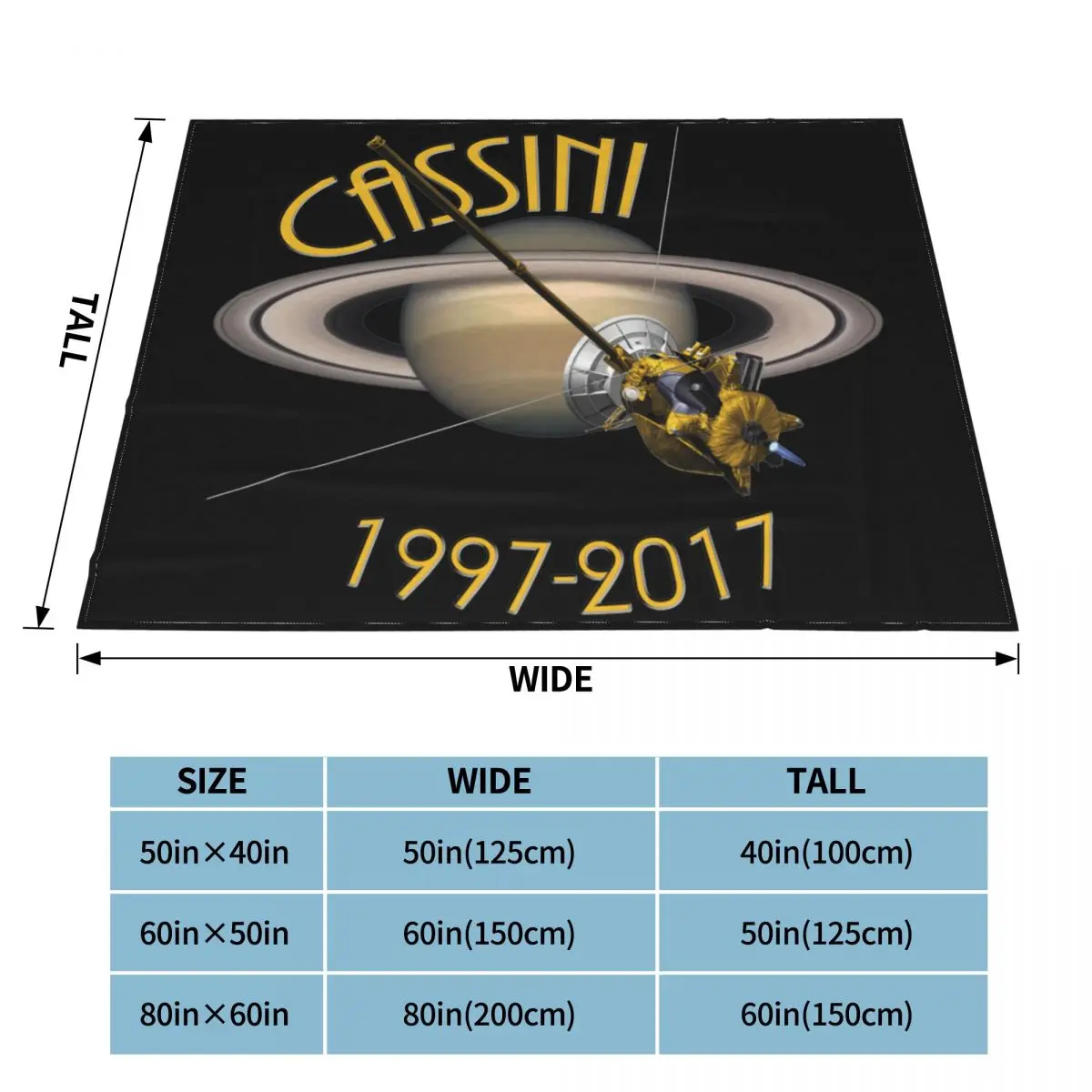 Бархатное покрывало для спальни с зондом на Saturn 1997-2017 Space Mars