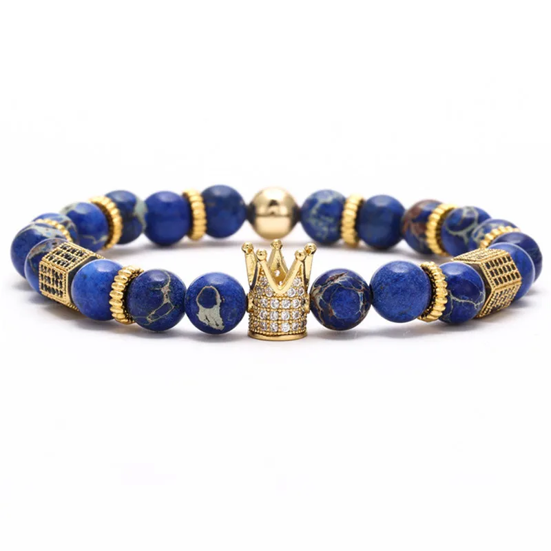 

Bracelet Bangles For Women Men Black Matte Novelty Crown King Queen Beaded Charm Bracelets Cool Fashion Jewelry For Boy Girl