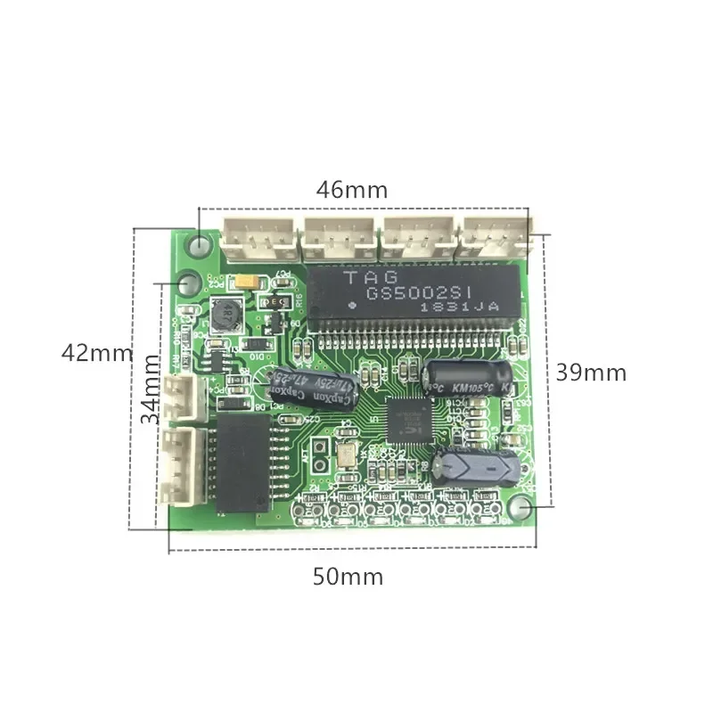 Фото Неуправляемый 5-портовый модуль промышленного коммутатора Ethernet 10/100M, материнская плата, плата Ethernet PCBA, OEM-порты с автоматическим определением №2