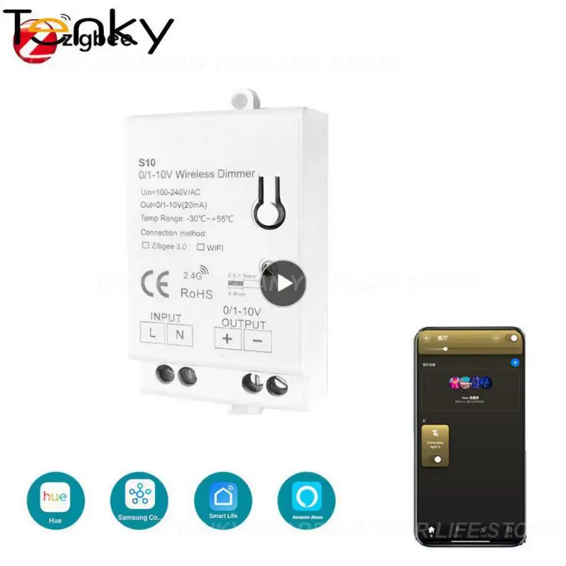 

1~8PCS Mini Lighting Adjustable Switch Wireless Zigbee 3.0 Dimmer Works With Zigbee Gateway Dimming Controller Remote Control