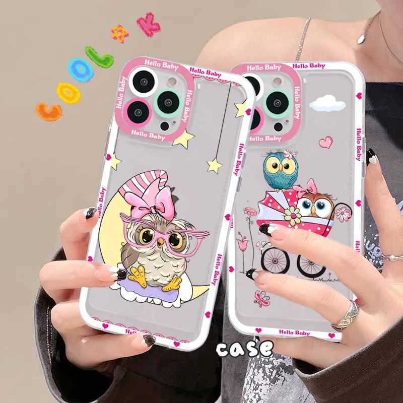 

Lovely Owl Phone Case for iPhone 11 12 13 Mini Pro Max 14 Pro Max Case shell