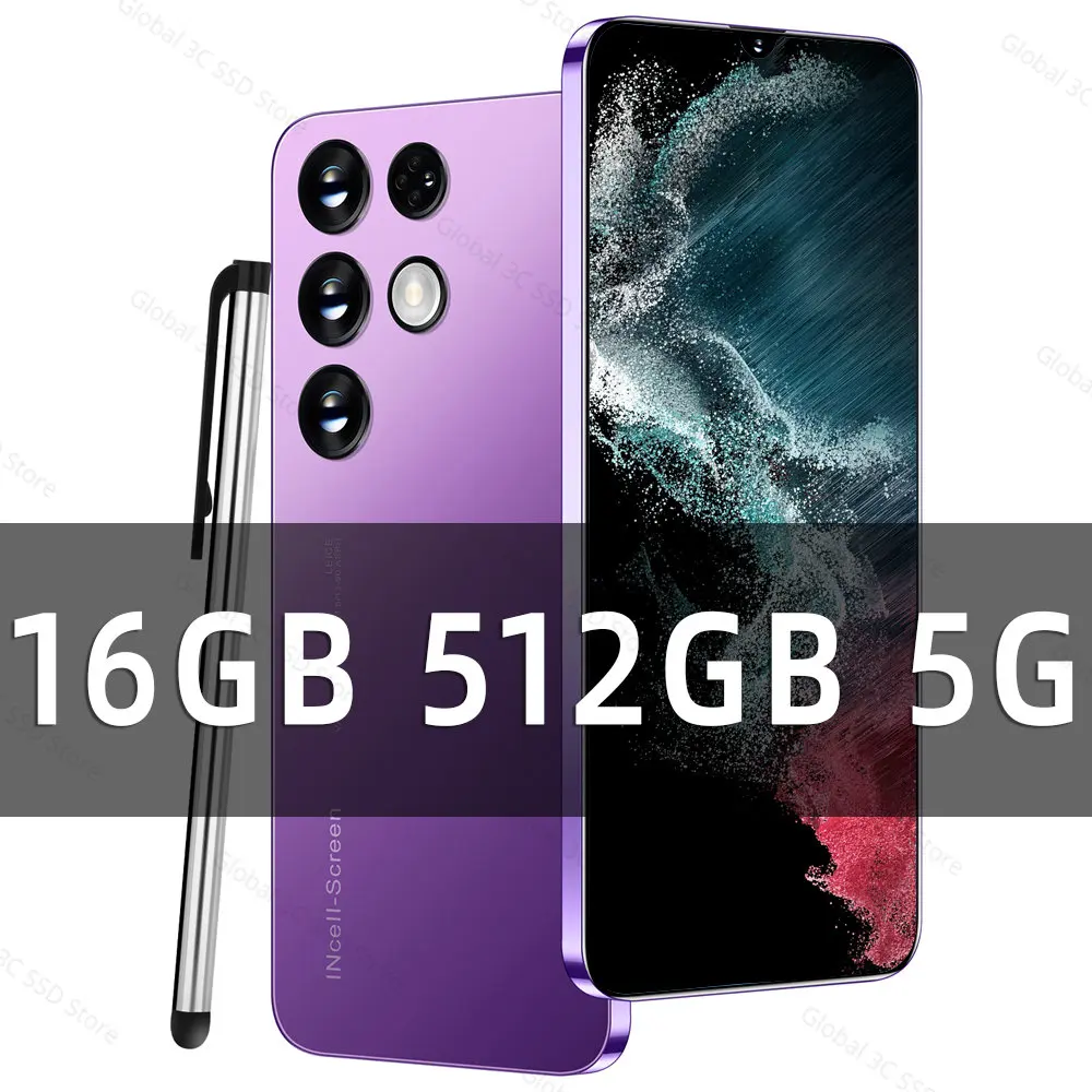 

2023 NEW S23 Ultra Smartphone 6.8inch Full Screen Face ID 6800mAh Mobile Phones Global Version 4G 5G Cell Phone