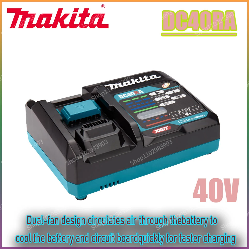 

Makita DC40RA 40V Max XGT Rapid Optimum Charger Digital Display Original 40V Lithium Battery Charger Dual Fan Design