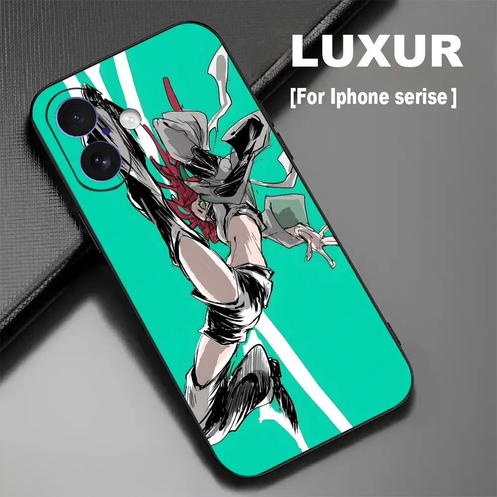 Фото Чехол G-GACHIAKUTA Riyo A-Anime для iPhone 17 16 15 14 13 12 X XR XS 8 Plus Mini Pro Max, мягкий, черный, противоударный №1