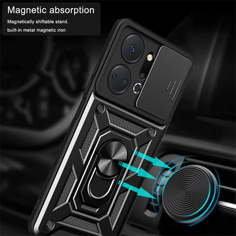 

For Honor X7A 5G Case Car Magnetic Holder Ring Armor Phone Cases For Honor X7a X7 A X 7A HONORX7A RKY-LX2 6.75" Back Cover