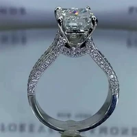 2022 exquisite women stylish rings for engagement delicate design dazzling crystal cz accessories trendy female fancy jewelry