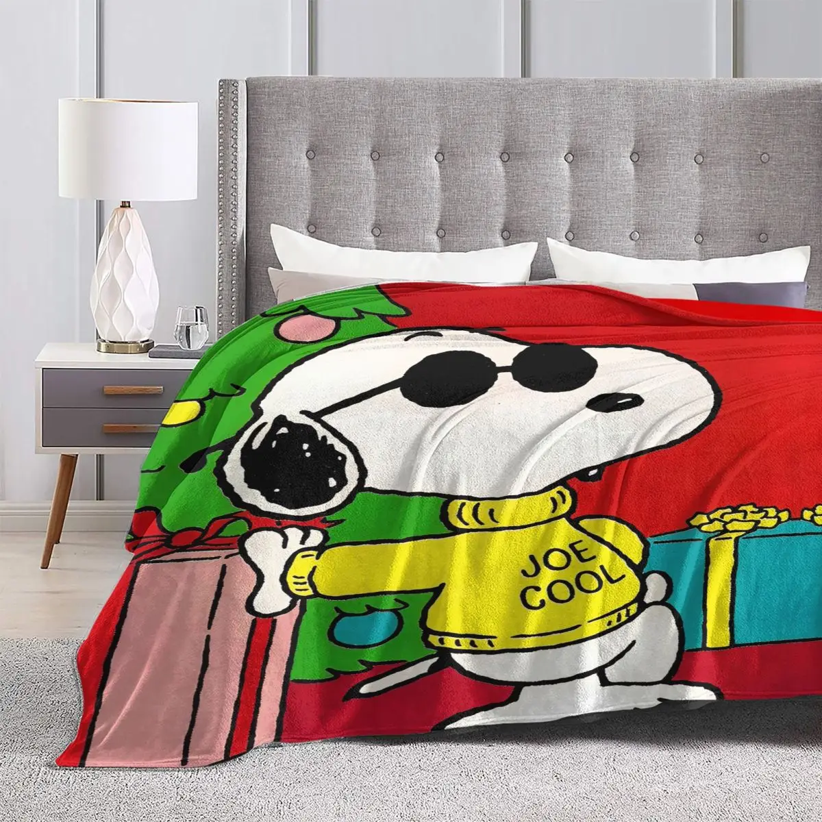 Супер мягкое одеяло для пикника SNOOPY Cartoon Miniso (1)-bayingimg фланелевое покрывало спальни