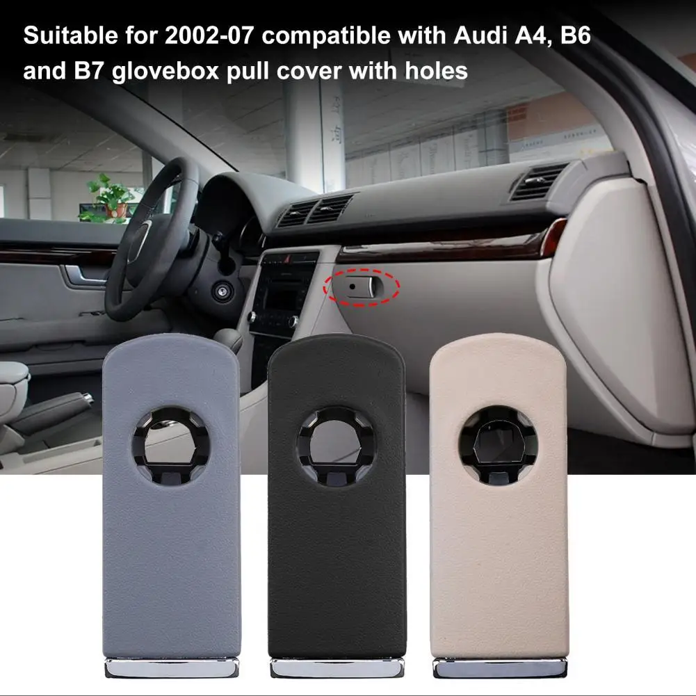 Glove Box Handle Lid Professional Armrest Glove Box Handle Cover Lock Hole 8E1857131 Compatible with Audi A4 B6 B7 02-07