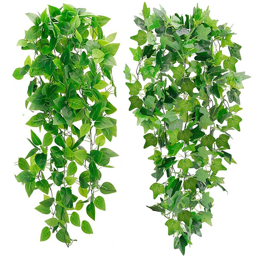 

Artificial Green Plantas Home Decor Artificial Ivy Leaf Garland Plants Vine Fake Foliage Flowers Creeper Bedroom Wedding Party