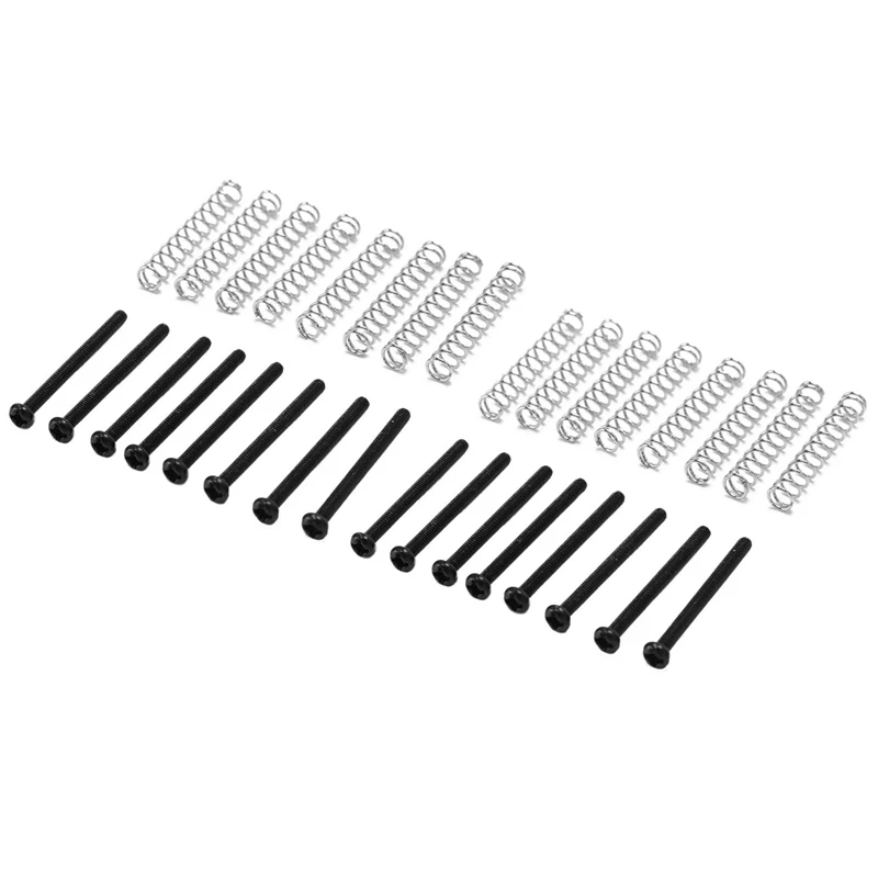 

16 шт. M2.5 x 32 мм хамбакер Для электрогитары, звукосниматели, регулировка высоты, винт и пружинный шаг 0,4 мм, черный