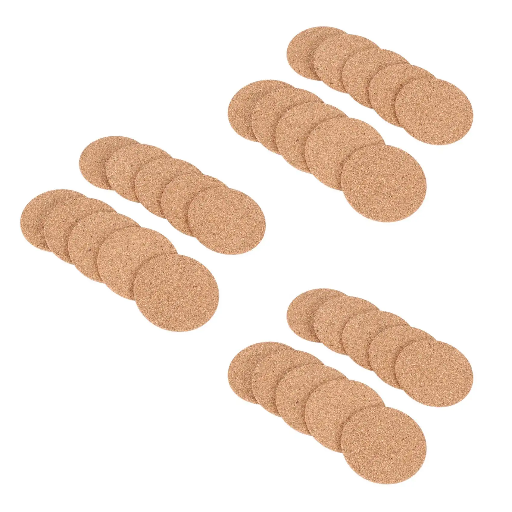 

Set of 30 Cork Bar Drink Coasters - Absorbent and Reusable - 90mm 5mm Thick