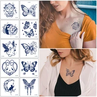 1pcs semi permanent butterfly temporary tattoo sticker for women long lasting 2 weeks waterproof realistic body art fake tattoo