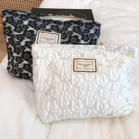 retro lace makeup pouch women cosmetic bag cotton travel handbag lipstick organizer case zippe phone purse large womens wallets