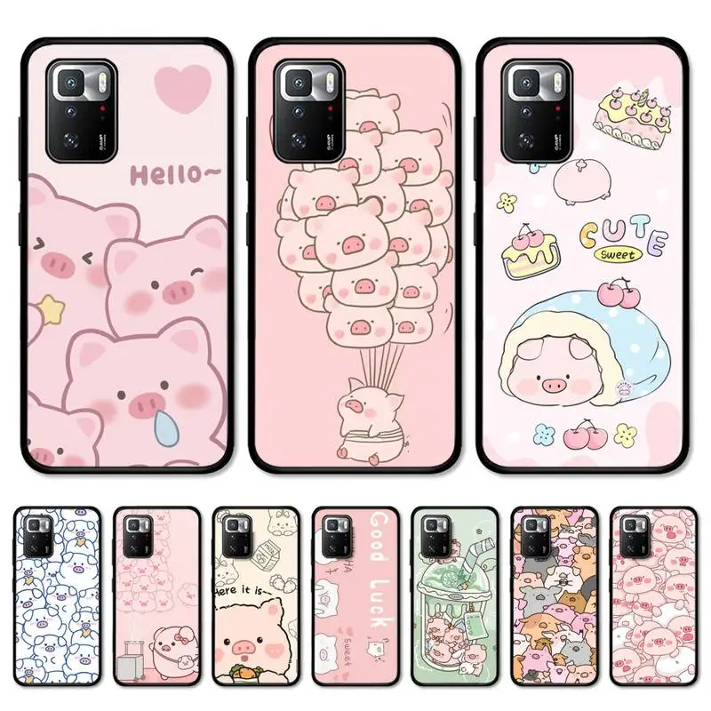 

Cute Pink Pig Cartoon Phone Case For Redmi Note 10 9 8 6 Pro 8T 5A 4X X 5 Plus 7 7A 9A K20 Cover
