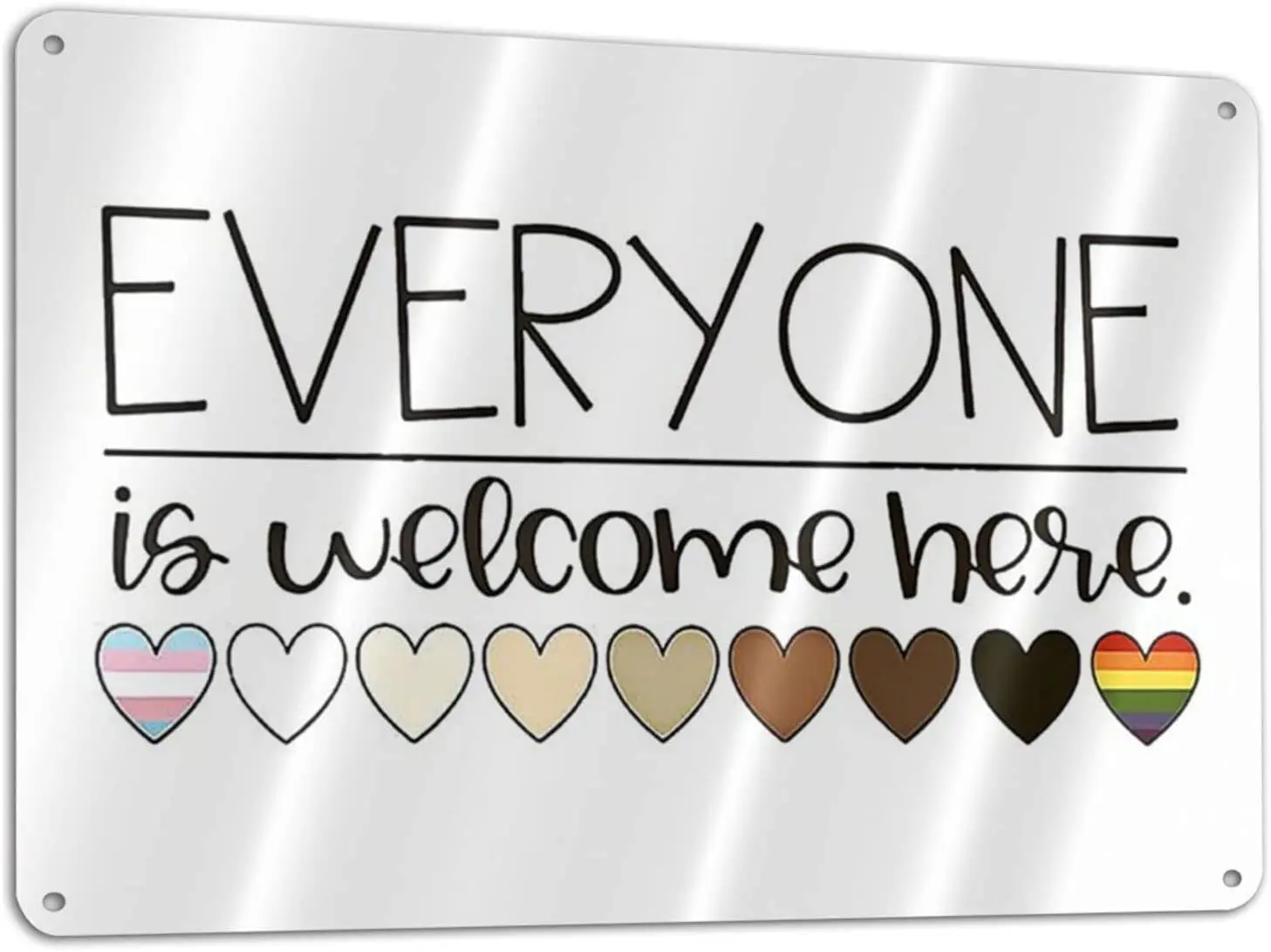 

Metal Signs Vintage Painting Metal Wall Art Everyone is Welcome Here Easy to Mount Tin Signs Decor for Room Bar Home Kitchen