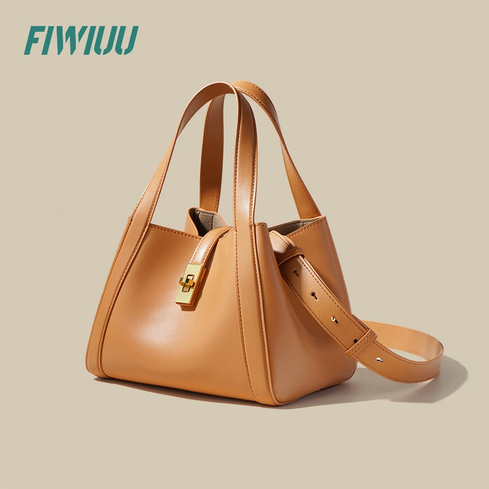 

FIWIUU Women Soft Leather Basket Bag Handbag Luxury Hobo Bag Crossbody Pouch Shoulder Bag Composite Bag Trapeze Shopper Bag