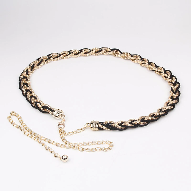 

1PC Women Pearl Decorative Metal Belt Thin Belt Hook Beaded Waist Chain Belt For Women Dress