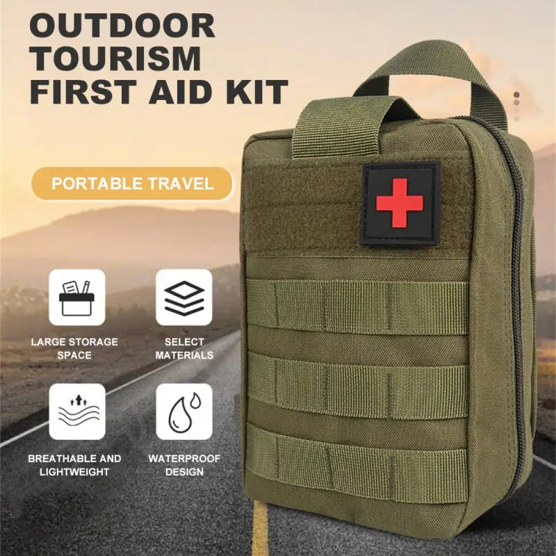

Tactical First Aid Kit Pouch Bag Survival Kit Molle Storage Bag Container Travel Oxford Cloth Waterproof Tactical Waist Pack