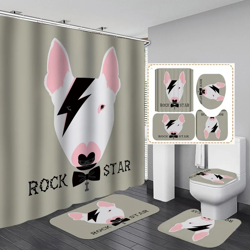 

3D Shower Curtain Waterproof Bathroom Curtain Set Toilet Rugs Carpet Cortina de ducha Rideau de douche toilette cortina chuveiro