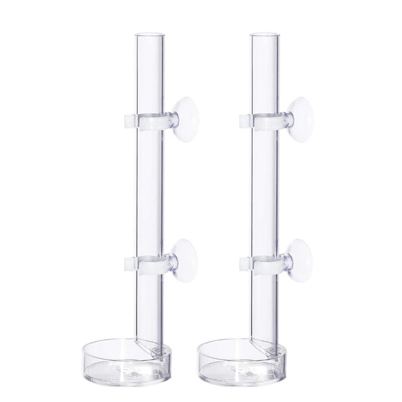 

2X,35Cm Acrylic Shrimp Feeder Tube Feeding Dish Bowls For Fish Tank Aquarium Shrimp Fish, With 2 Suction Cups