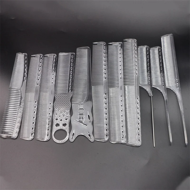 

Профессиональная парикмахерская расческа прозрачная Расческа для стрижки волос Антистатическая расческа для волос Инструменты для уклад...