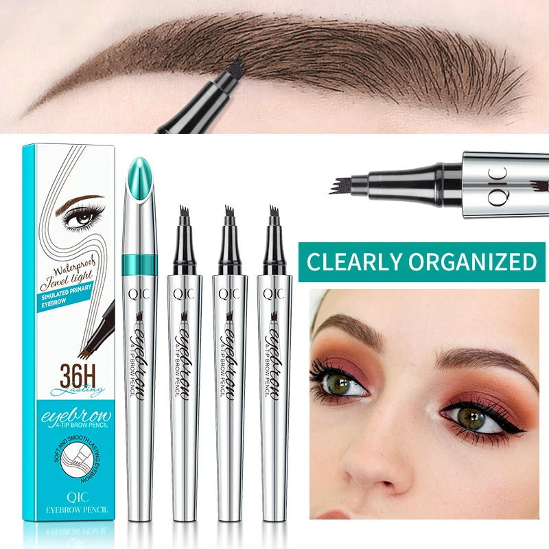 

QIC Four-Jaw Ultra-Fine Liquid Eyebrow Tattoo Pencil Waterproof And Sweat-Proof Liquid Brow Pen Professional Makeup Cosmetics