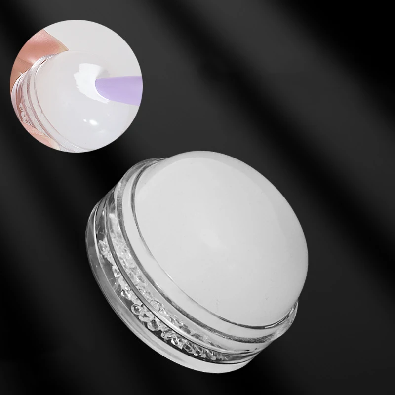 Кремовый алмазный штамп для ногтей с желе силиконовый французских маникюрный