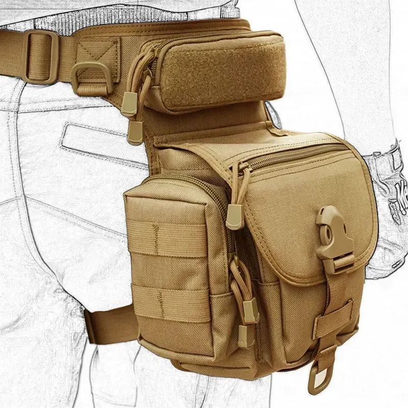

Military Tactical Drop Leg Bag Tool Fanny Thigh Pack Molle Hunting Bottle Bag Motorcycle Riding Men Wargame EDC Waist Packs