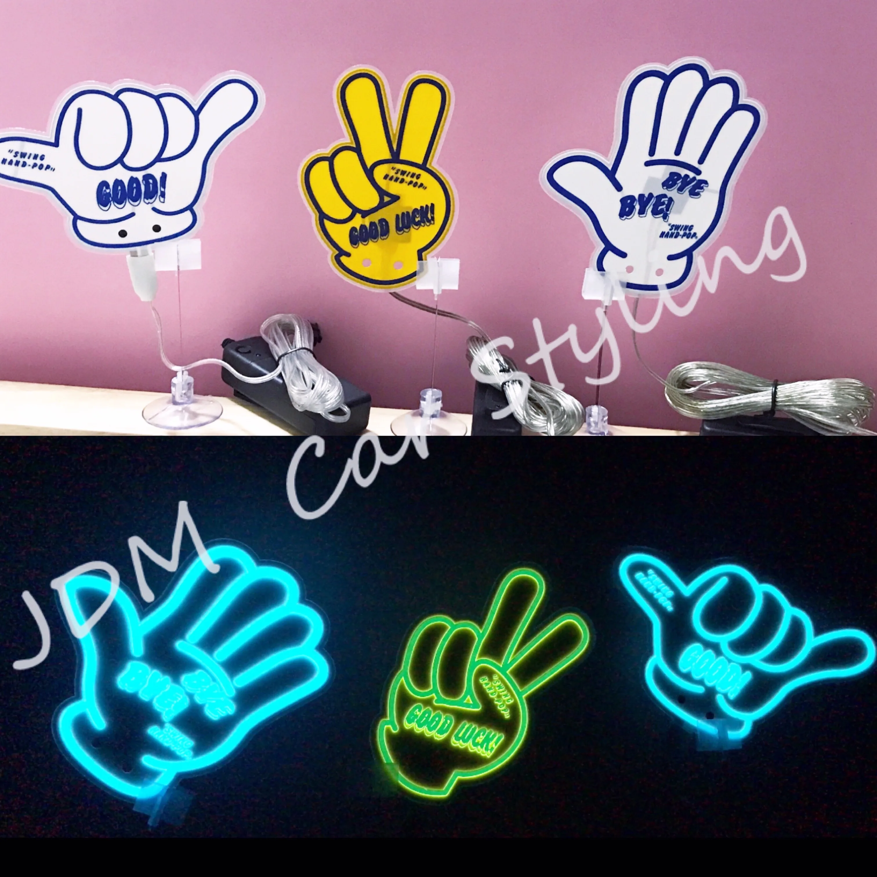 

Jdm Style Swing Hand Pop Glow Panel Electric Marker Lamp LED Flashing Lights For Car Styling Decoration Light