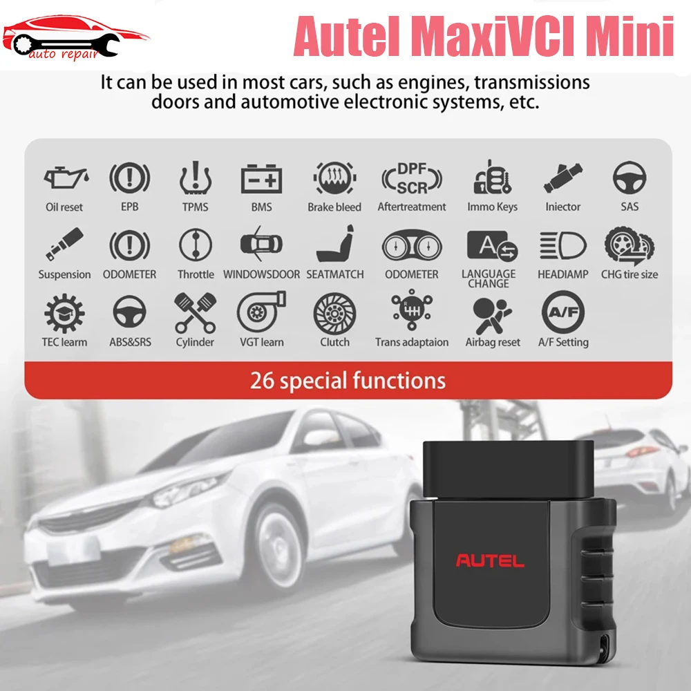 Autel MaxiVCI Mini VCI Мини Bluetooth адаптер OBD2 сканер диагностический интерфейс для MK808BT MK808TS MX808TS MP808TS TS608 MS906S