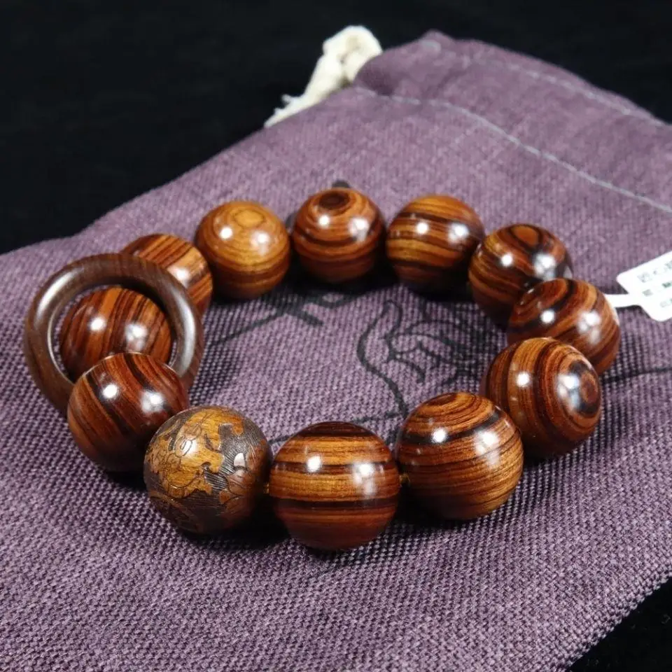 Scented Rosewood Bracelet Beads Men and Women Bracelet Agarwood Sandalwood Incense Pterocarpus Santalinus Ebony Rosary Ornament