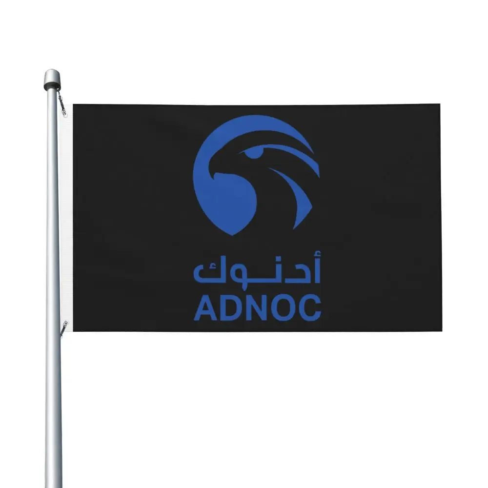 Новый двухсторонний баннер ADNOC флаг для сада декоративный яркий 3x5 футов (90x150 см)