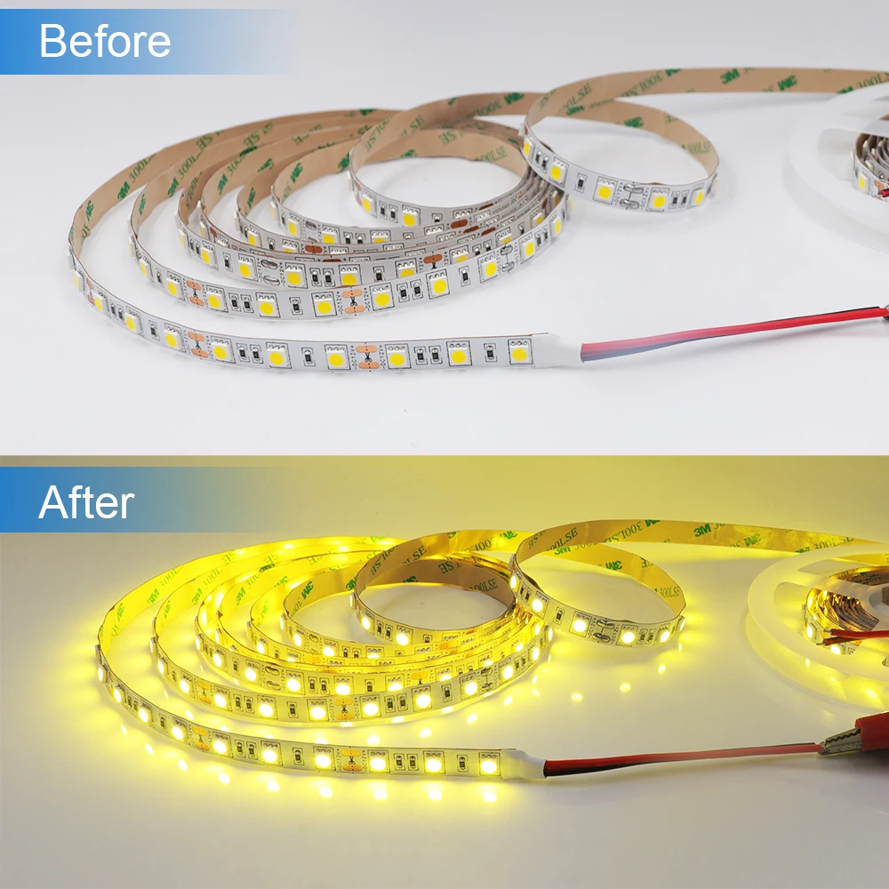 Светодиодная лента SMD5050 12 В постоянного тока 60 светодиодов/м гибкая веревочная
