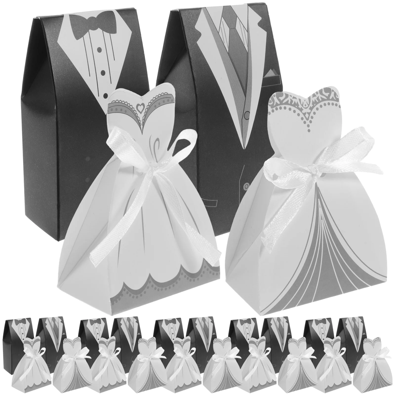

100 Pcs Gift Box Chocolate Gifts Wedding Candy Container Supplies Double Breasted Party Decorations Ribbon Portable Bride