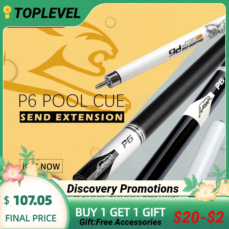 

PREOAIDR 3142 P6 Billard Pool Cue Maple Shaft with Extension 13mm 11.5mm 10mm Tip Uni-lock Joint Leather Grip Stick Cue