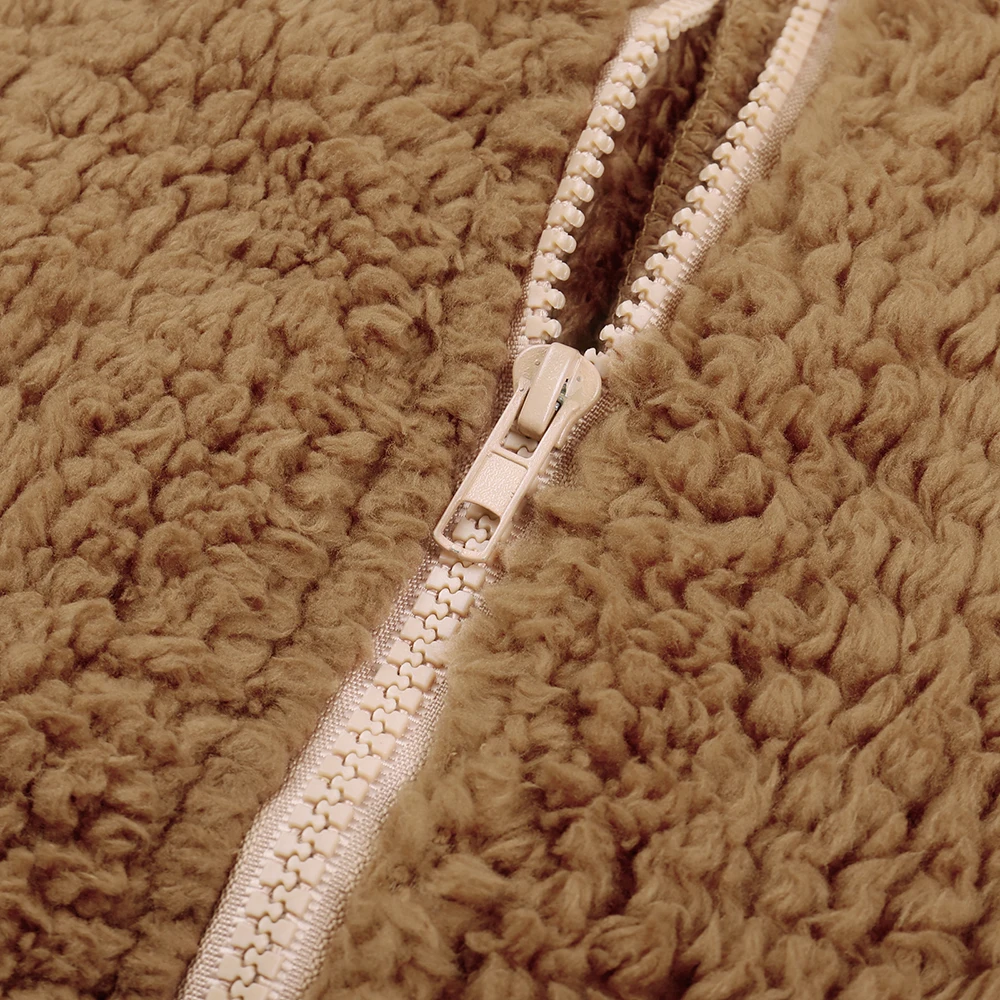 Autumn Winter Faux Fur Coat Women 2021 Casual Warm Zipper Teddy Jacket Plush Overcoat Pocket Fluffy Thick Coat Female Outwear