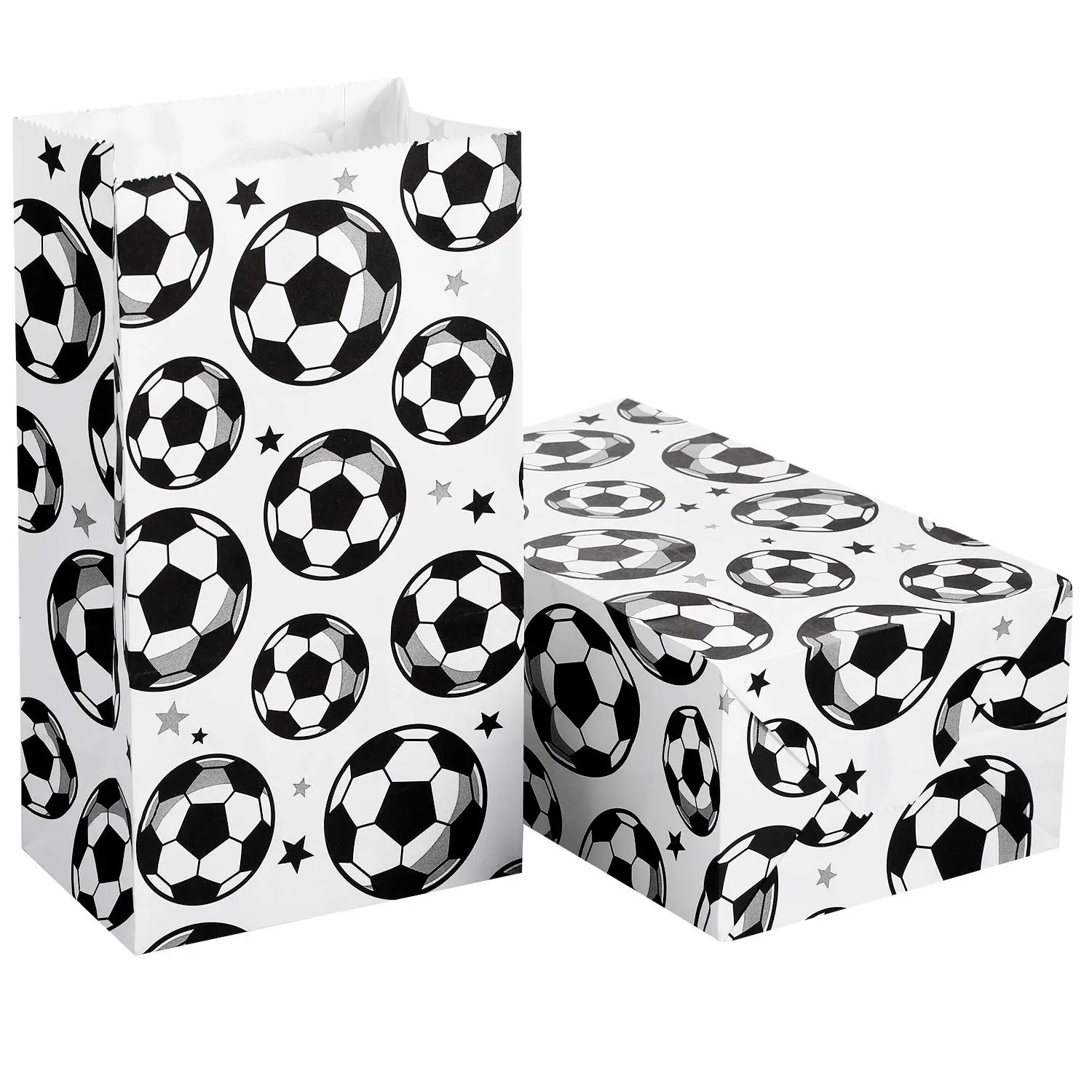 

30pcs Paper Soccer Party Favor Bag Candy Goodie Treat Bags For Kids Boy Sports Theme Supplies Soccer Birthday Party Decorations