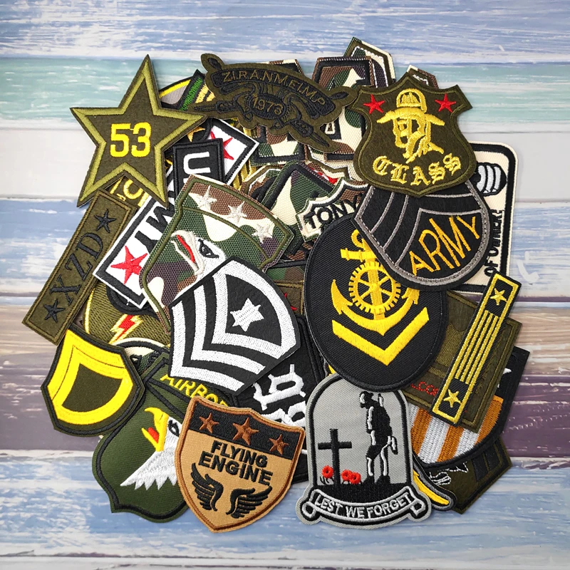 

46 шт./партия армейские патчи ROUTE91 вышивка для футболки термоклейкие аппликации одежда джинсы наклейки значки Parche 1987
