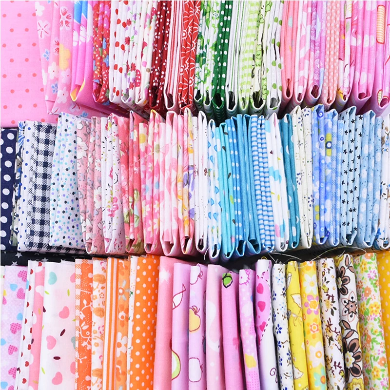 7 шт. хлопковая ткань с цветочным принтом 25x25 см