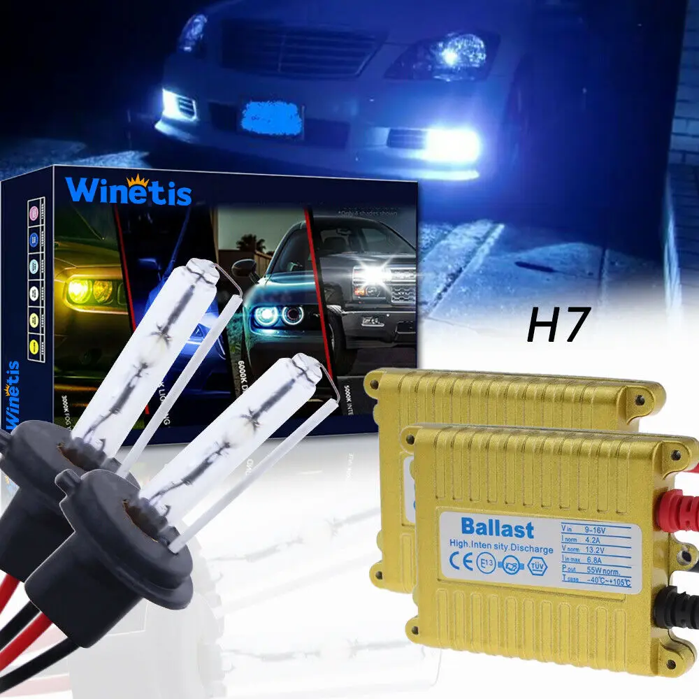 

55W H7 Hid Headlight Bulb Conversion Kit Lamp Replace Halogen 10000K Deep Blue