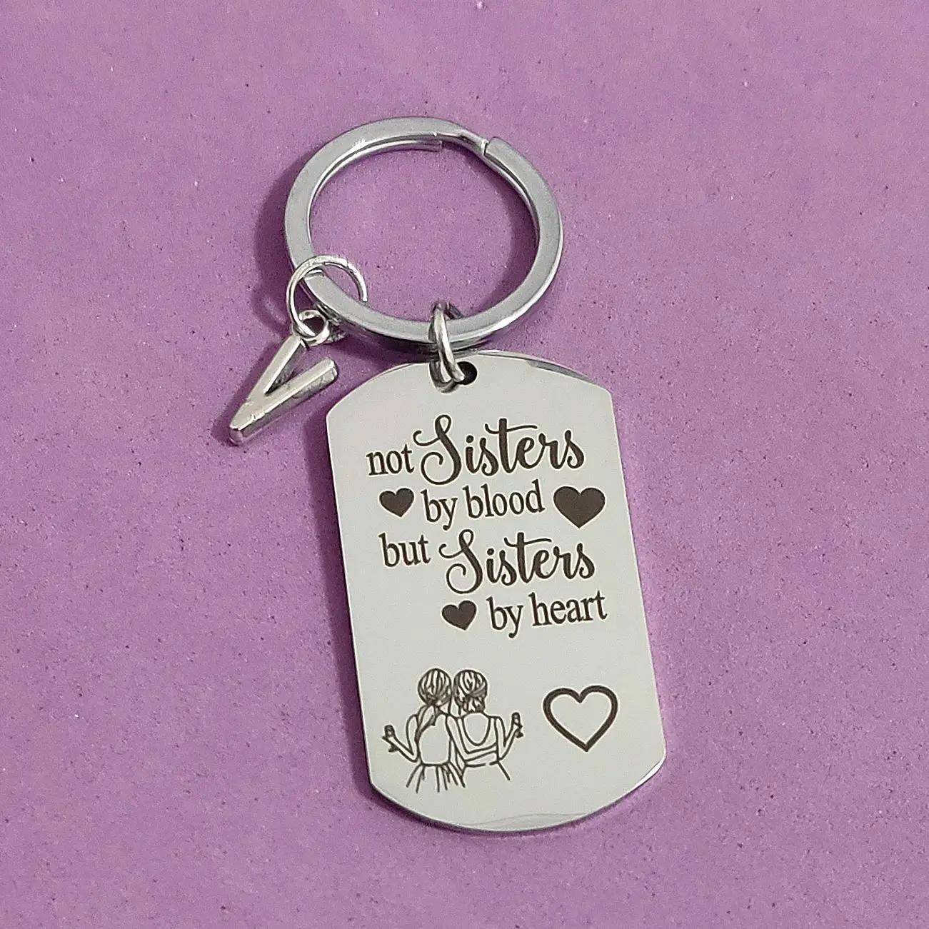 

Creative Keys Holder Birthday Anniversary Gift Keyring Stainless Steel Best Friend Graduation 26 Initials Sisters By Heart