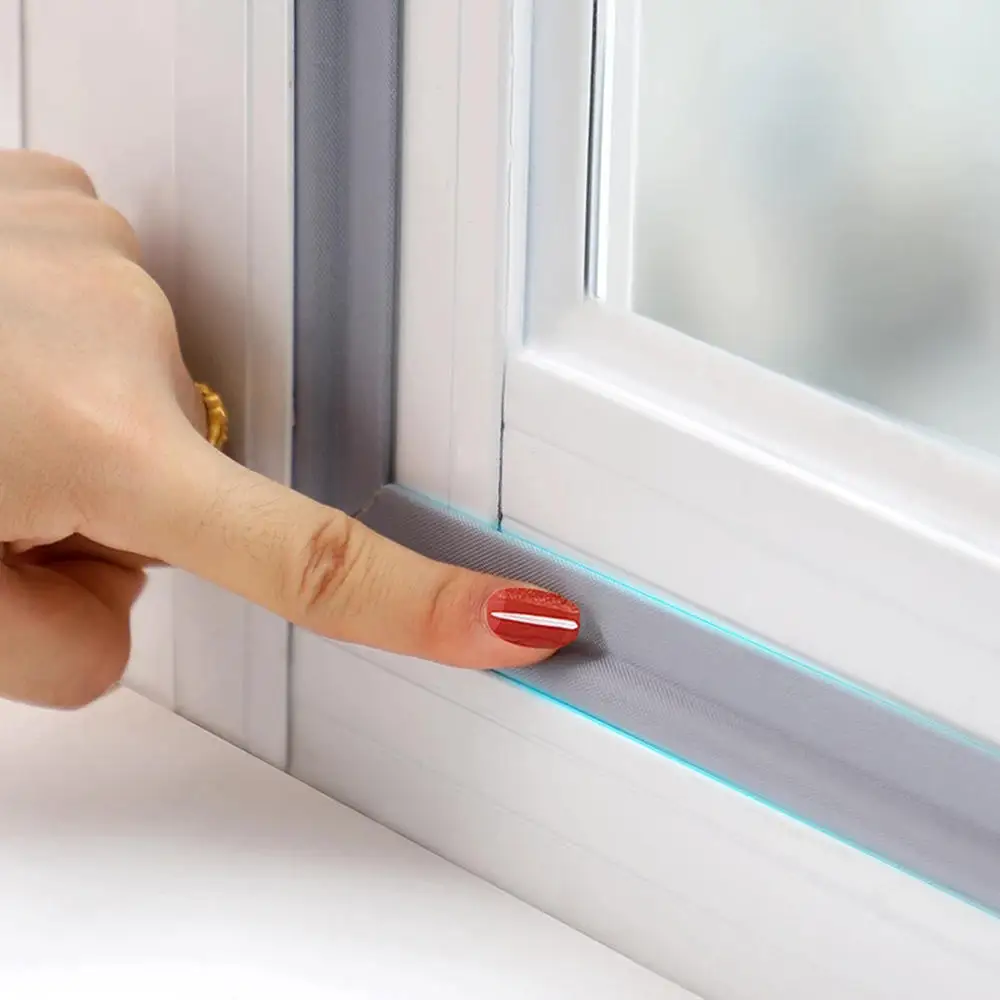 

2M Nylon Fabric Wearable Door Window Sealing Strips Pu Foam Self Adhesive Tape Waterproof Dustproof Sealing Tape Acoustic Foam