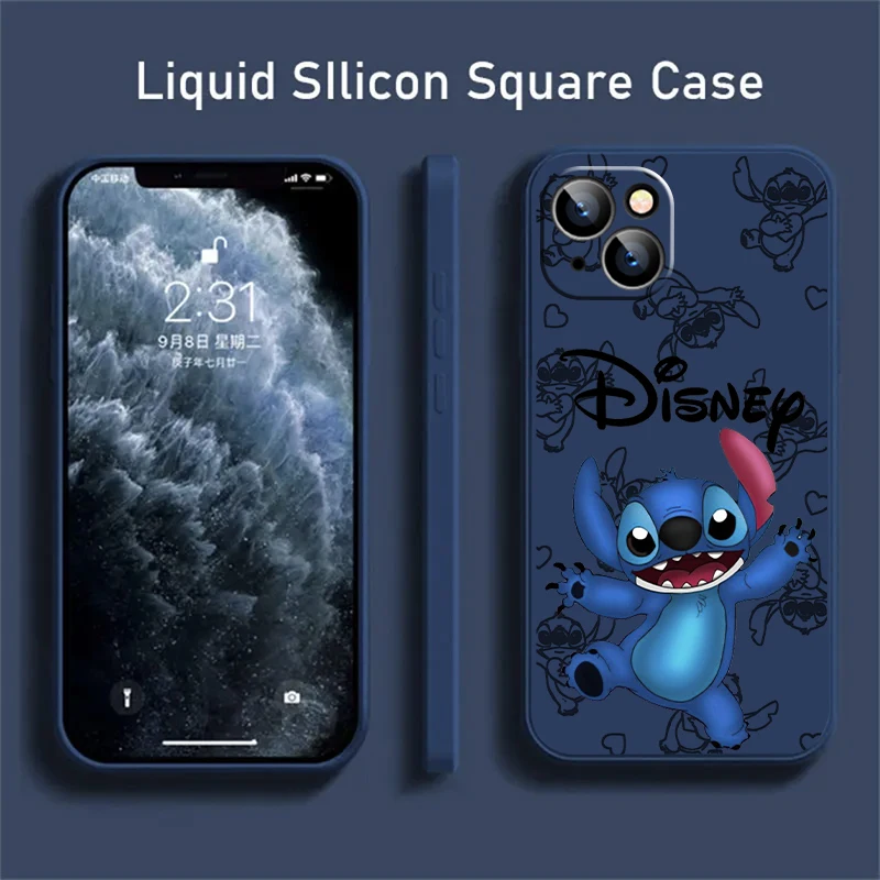 Мультяшный милый Стич для iPhone 15 14 Plus 13 12 11 Pro X XR XS Max 7 8 Mini чехол телефона Coque Funda