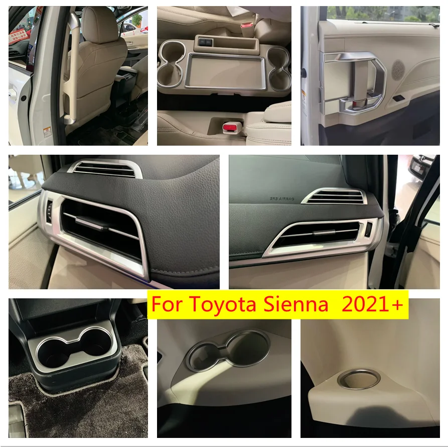For Toyota Sienna 2021 2022 Accessories Water Cup  Handle Bowl Air Vent Outlet Door Handle Inner Pull Trim Cover Trim